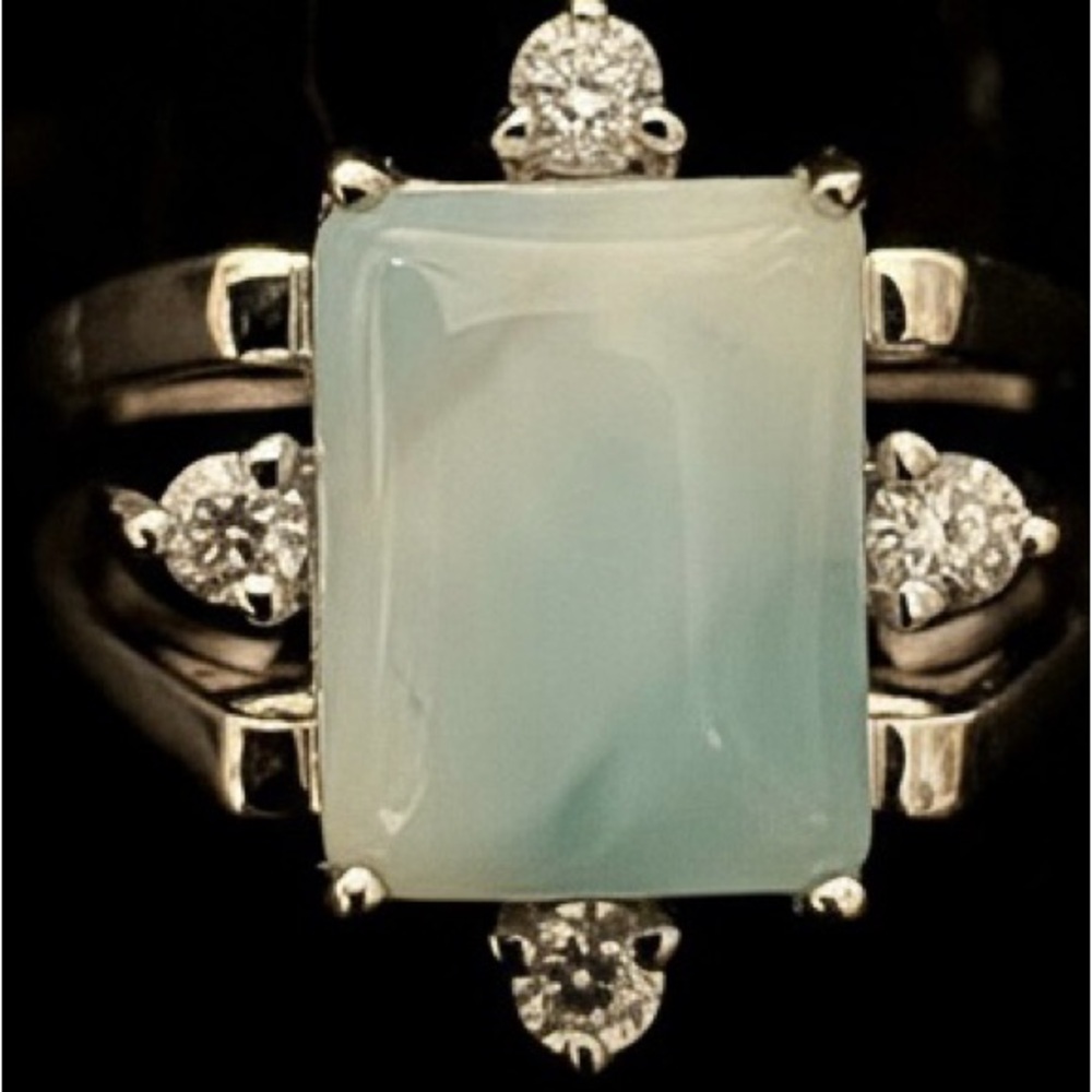 Elegant Silver‎ and Blue larimar Gemstone Ring